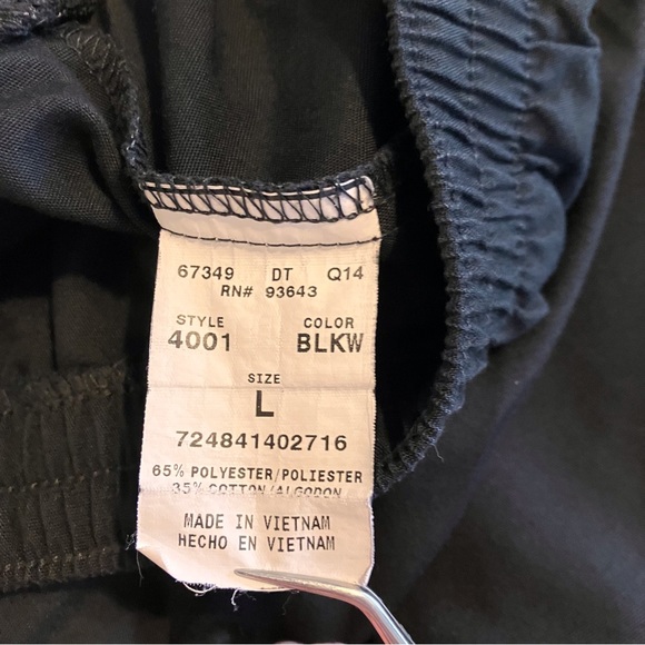 Cherokee workwear elastic waist scrub pants. Size L. Black. - Picture 4 of 8